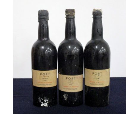 1 bt Taylors 1955 Vintage Port us, bottled for British Transport Hotels Ltd, chipped/sl crusted wax 1 bt Dows 1960 Vintage Po