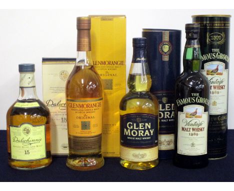 1 70-cl bt Dalwhinnie 15 YO Single Highland Malt Scotch Whisky oc 1 70- cl bt Glenmorangie 10 YO The Original Highland Single