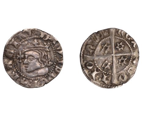 David II (1329-1371), First coinage, Second issue, Sterling, mm. cross pattée, bust left with sceptre, smaller lettering, col