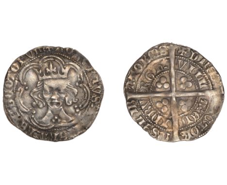 Robert III (1390-1406), Heavy coinage, First issue, Groat, Edinburgh, mm. cross potent, tressure of seven arcs, trefoils on c