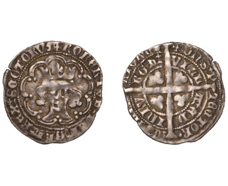 Robert III (1390-1406), Heavy coinage, First issue, Groat, Edinburgh, mm. cross potent, tressure of nine arcs, large trefoils