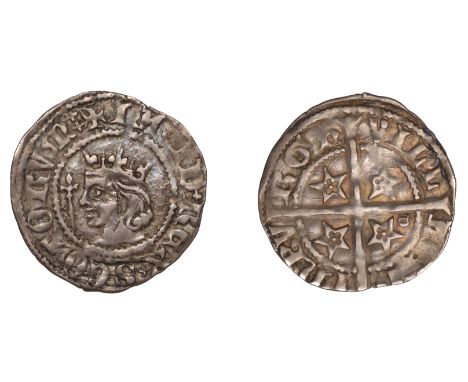 David II (1329-1371), Second coinage, Class B, Sterling, class B4, Edinburgh, mm. cross potent on obv. only, larger young bus