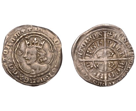 David II (1329-1371), Second coinage, Class A, Groat, class ‘A9’, Edinburgh, mm. cross pattée, small young bust, tressure of 