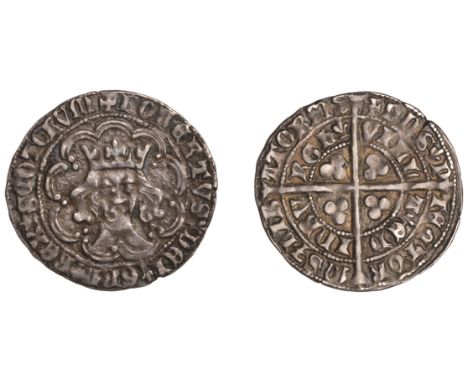 Robert III (1390-1406), Heavy coinage, First issue, Groat, Edinburgh, mm. cross potent, tressure of nine arcs, large trefoils