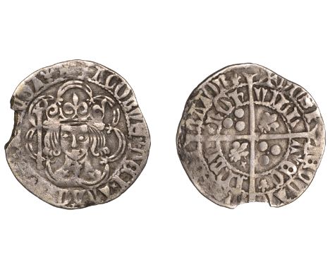 James I (1406-1437), Second Fleur-de-lis issue, Groat, Edinburgh, mm. cross pattée, tressure of seven arcs with fleurs on cus