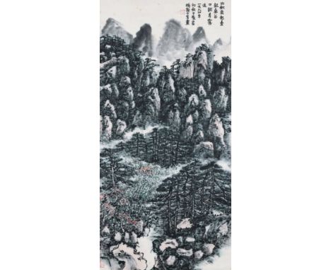 A Chinese Scroll Painting By Lai Shaoqi 136 x 68cm. 20th century.