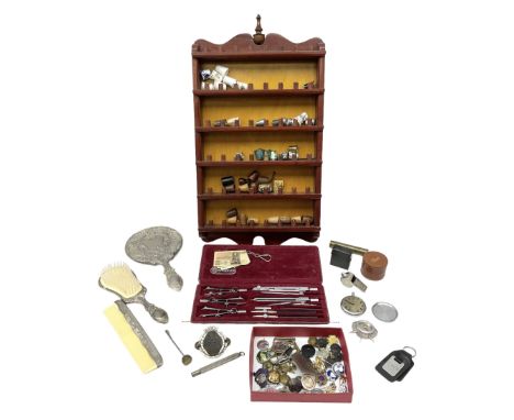 Leonidas military pocket watch with marked broad arrow, GSTP, Miniature SAAB Clockboy clock, various military buttons, Elizab
