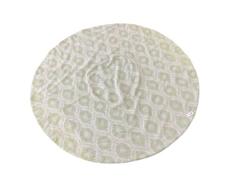 Circular spread rug or throw, light blue and green in foliate repeating patternDimensions: Depth/Diameter:&nbsp;186cm