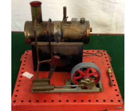 A Mamon stationary steam engine with remote flywheel and cylinder 16 x 21 x 18cm