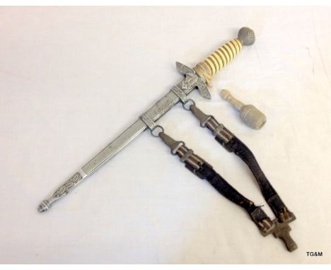A Nazi Luftwaffe dress dagger with hanging straps and dress knot