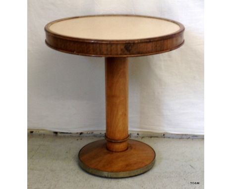 A walnut Art Deco ex liner coffee table 57 x 51cm