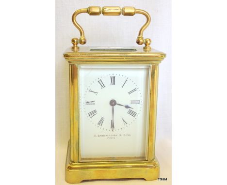 Z Baraclough and Sons Paris carriage clock with Key