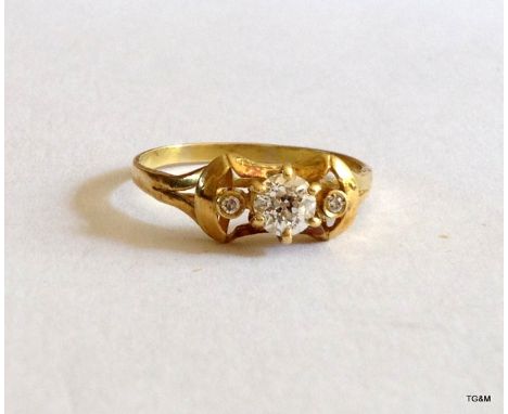 An 18ct white gold diamond solitaire approx 0.5ct setting with diamond shoulders size R