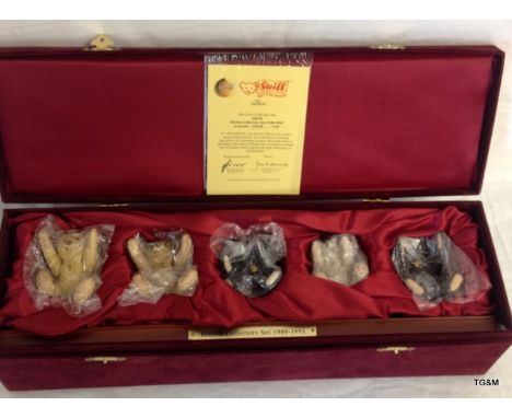 A ltd edition Steiff centenary British collectors bear set 1985/1993 number 1349/1500