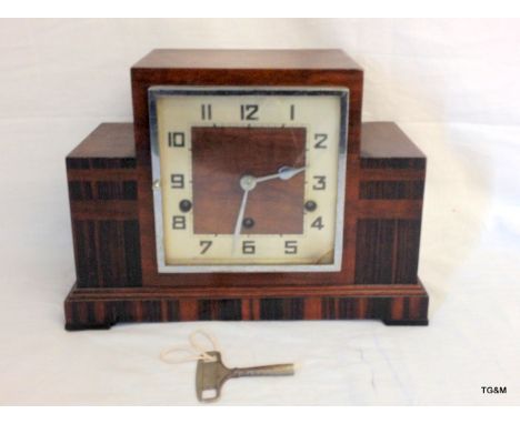 An Art Deco Westminster Chiming Clock with Key
