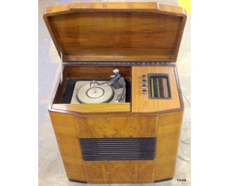 Art Deco "Manache" radiogram in a walnut case