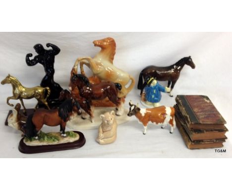 A collection of Beswick, Poole, Coalport and other curios