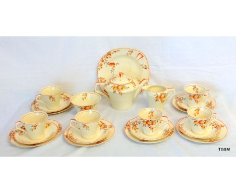 A Baker Bros 'Tudorware' tea set 'Tea for 6' 22 pieces