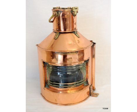 Ship's Copper lamp, dated 1943. Converted to electric