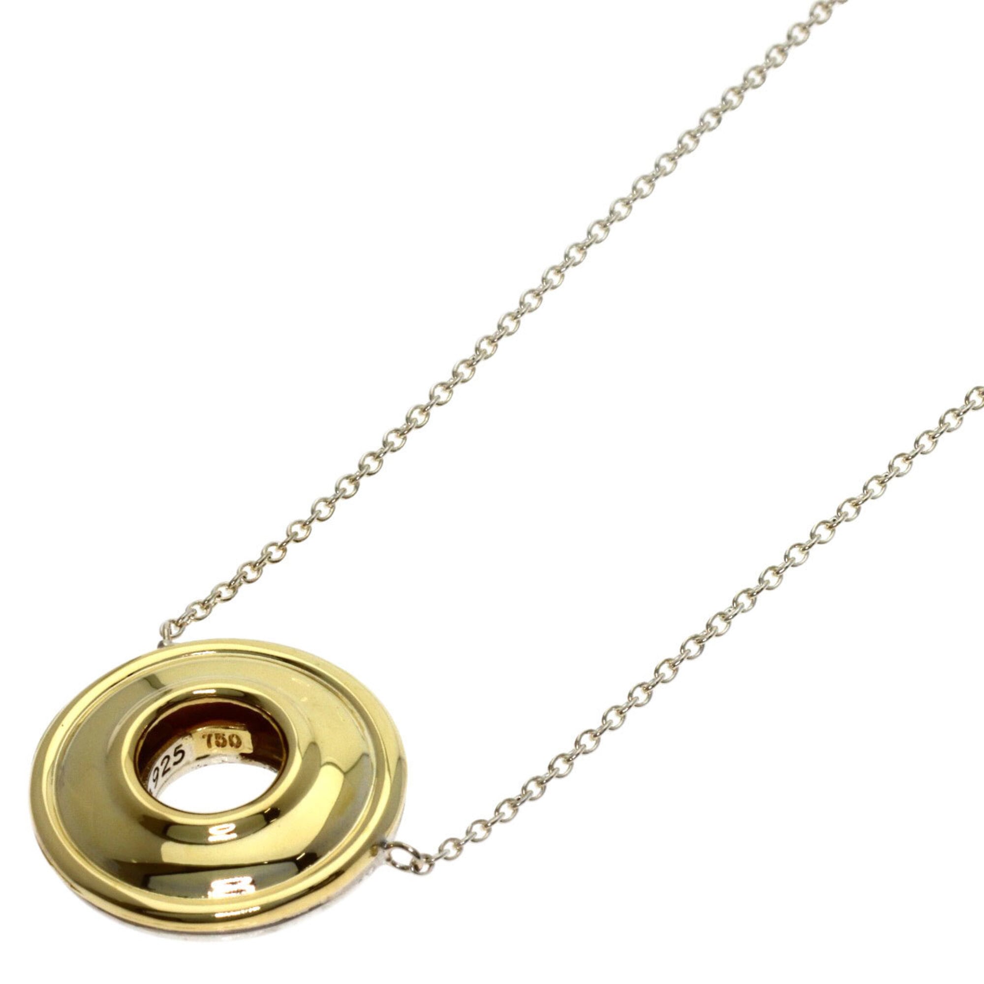 Tiffany & Co. Circle Necklace, Silver/18K Yellow Gold, Women\'s.