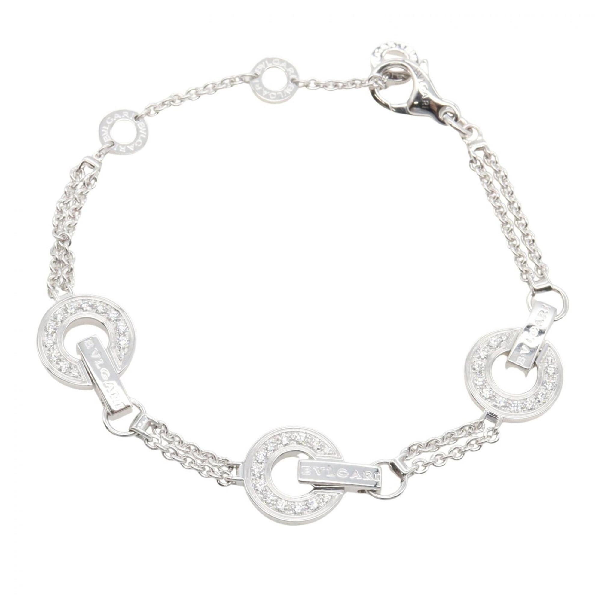 BVLGARI Bulgari Diamond Bracelet, 18K White Gold (18KWG), Diamond, Women\'s, Silver/Clear Tone, 3579