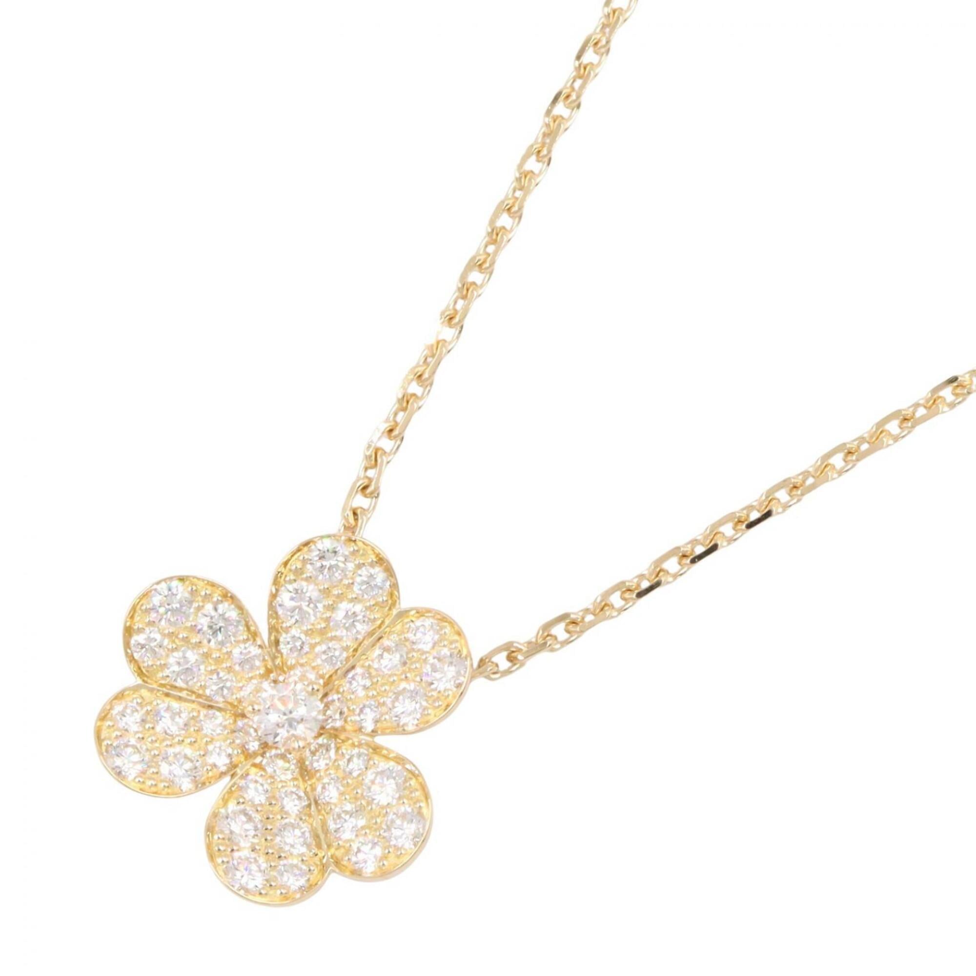 Van Cleef & Arpels Frivole Pendant Small Diamond Necklace Jewelry 18K (Yellow Gold) Women\'s Gold To