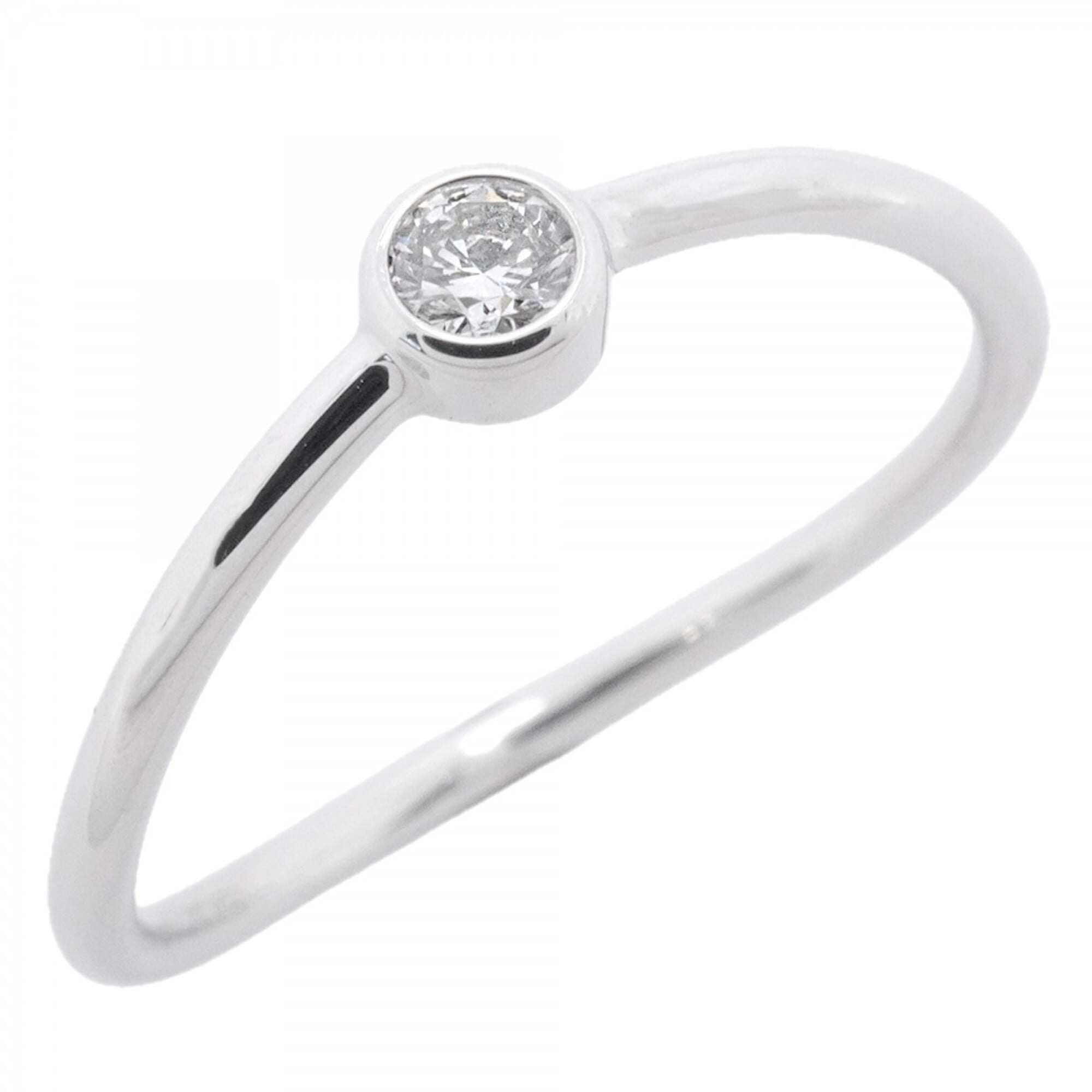 Tiffany & Co. Wave Single Row Ring, 1PD Diamond, Pt950 Platinum, Size 7.5, Women\'s