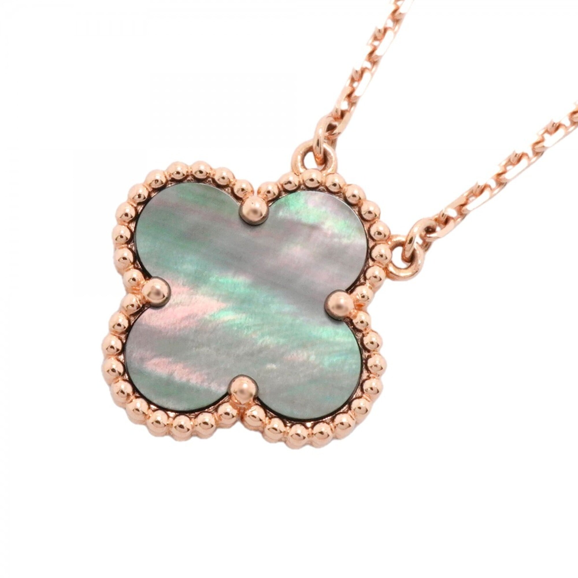 Van Cleef & Arpels Alhambra Necklace, 18K Pink Gold with Grey Shell, Ladies\' P3147570