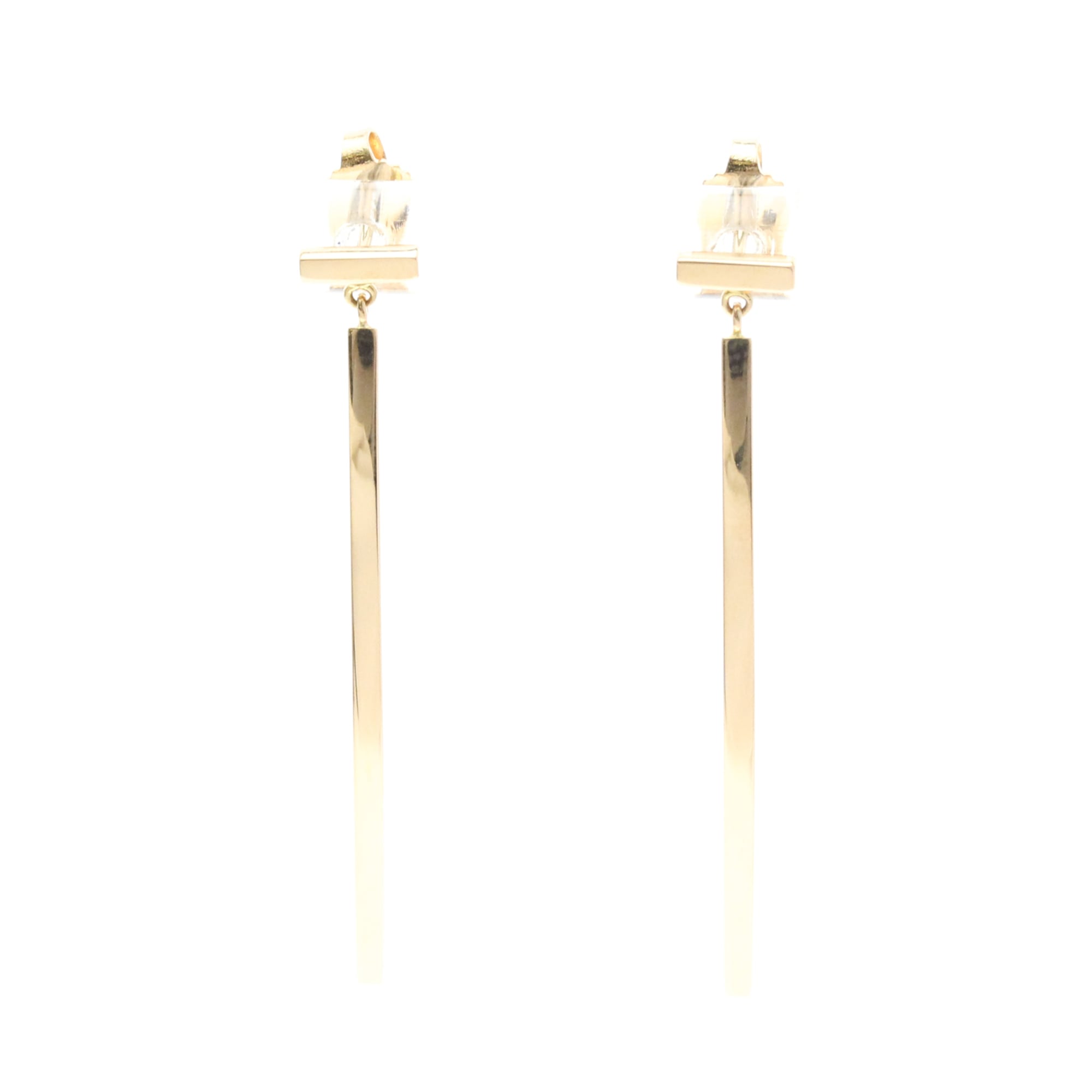 Tiffany T Wire Bar Earrings No Stone Pink Gold (18K) Drop Earrings Pink Gold