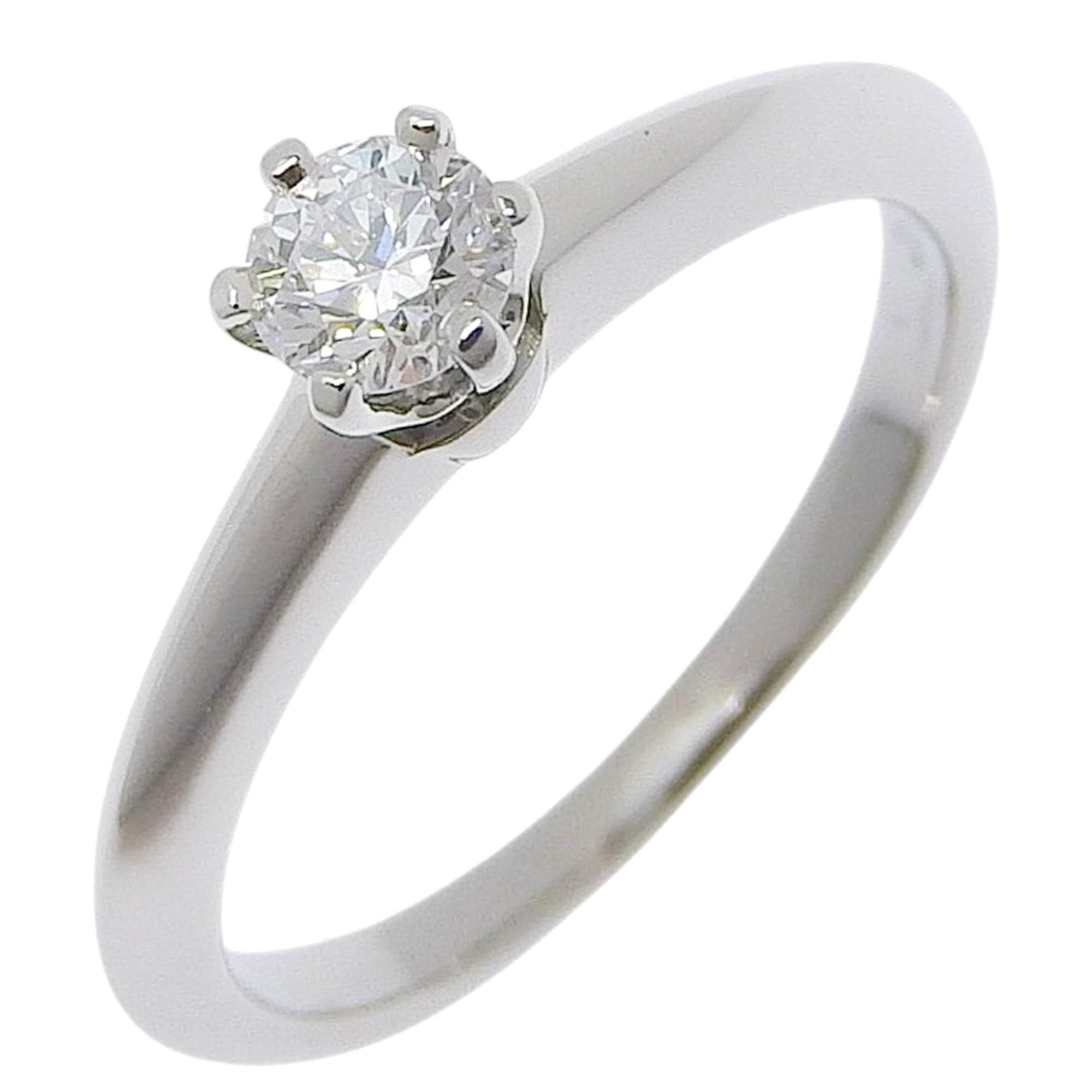 Tiffany & Co. Solitaire Ring, Size 6.5, Platinum 950 with 0.19g Diamond, Approx. 3g, Women\'s.
