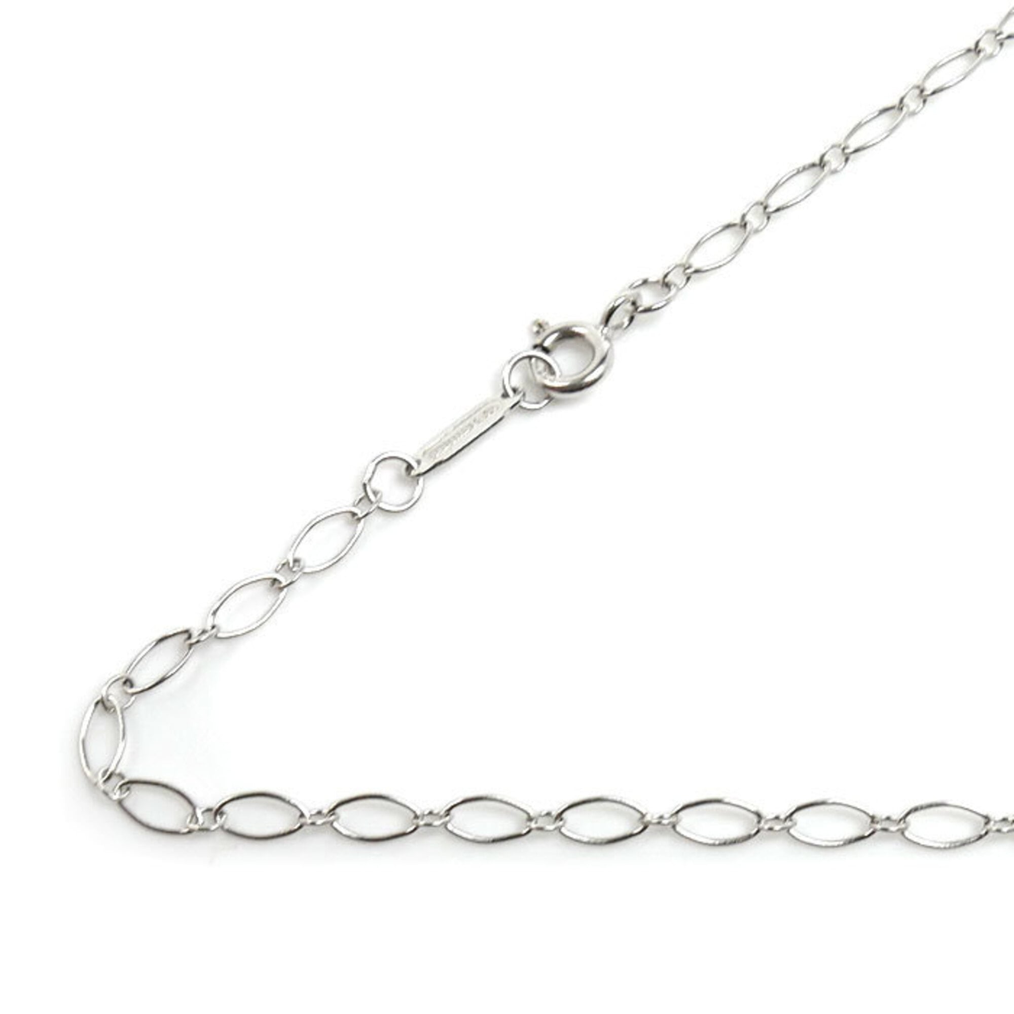 TIFFANY&Co. Tiffany 18KWG White Gold Oval Link Necklace 3.0g 45cm Women\'s