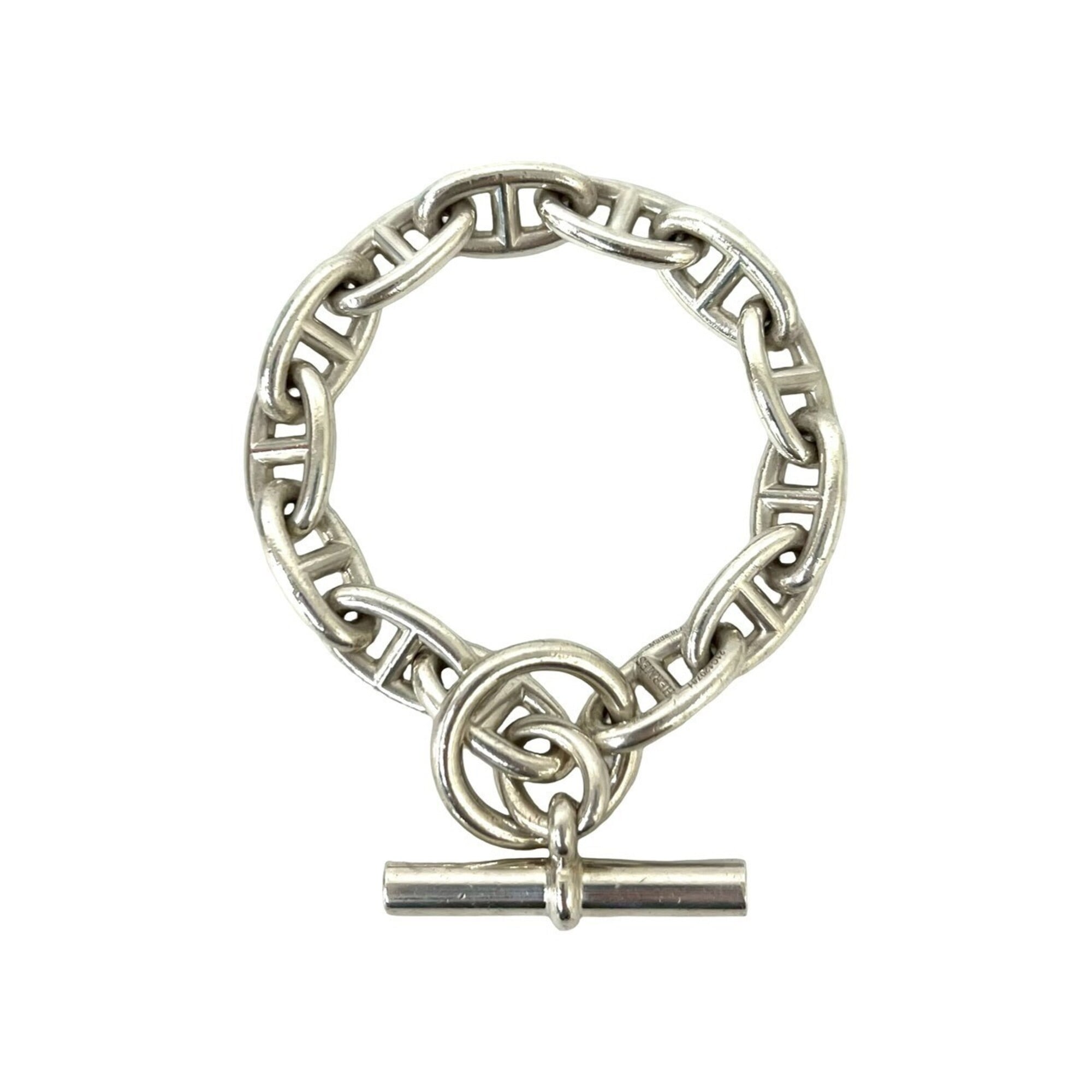 HERMES Chaine d\'Ancre GM 13-link Sterling Silver 925 Chain Bracelet Accessory 473-2