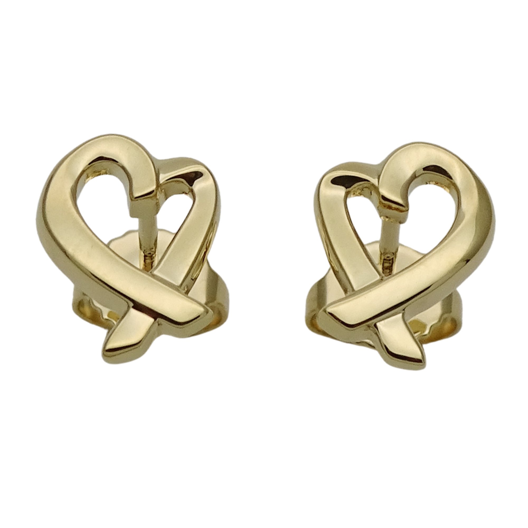Tiffany & Co. Women\'s Earrings, 750YG, Paloma Picasso Loving Heart Design, Yellow Gold, Pair, Jewel