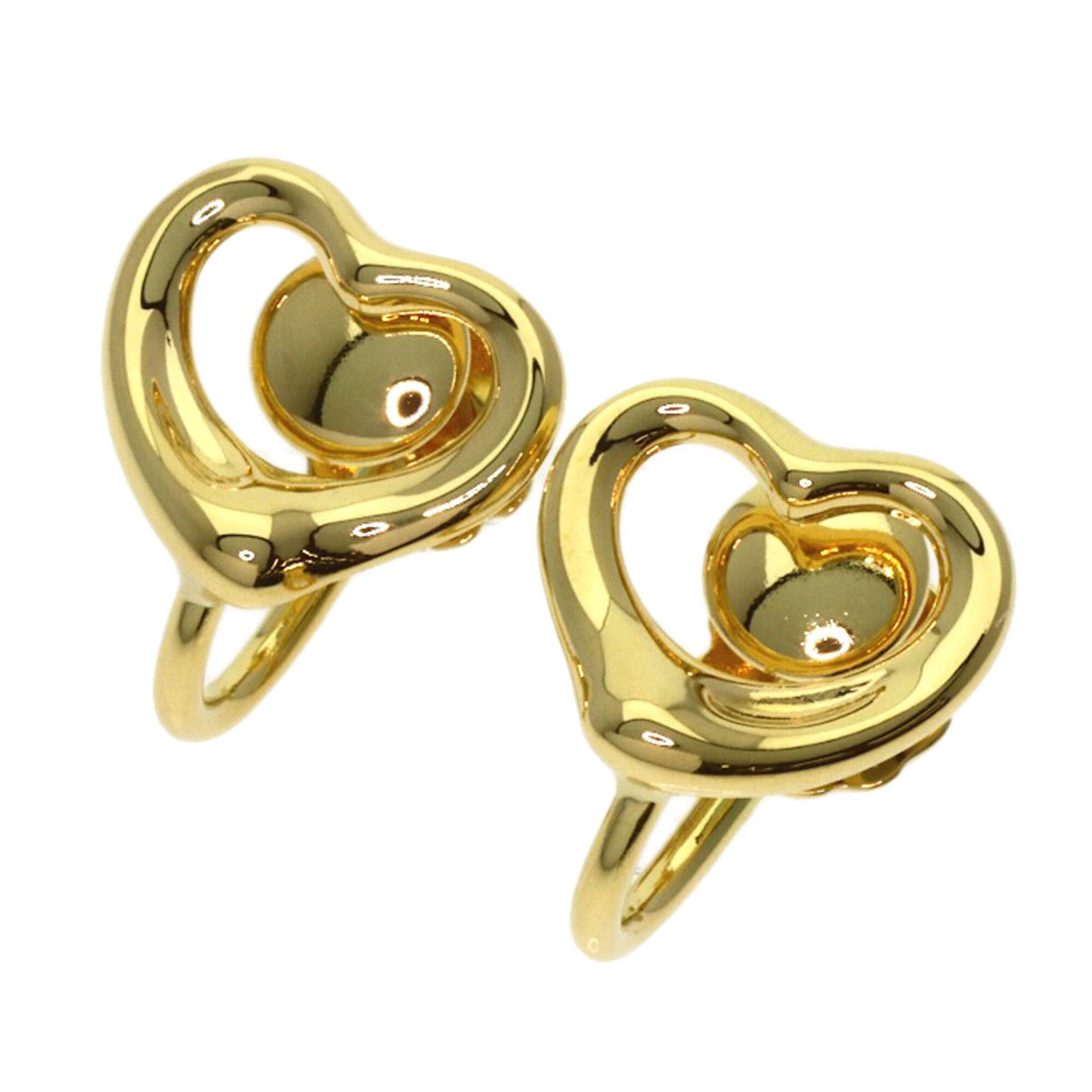 Tiffany & Co. Open Heart Earrings, 18K Yellow Gold, Women\'s.