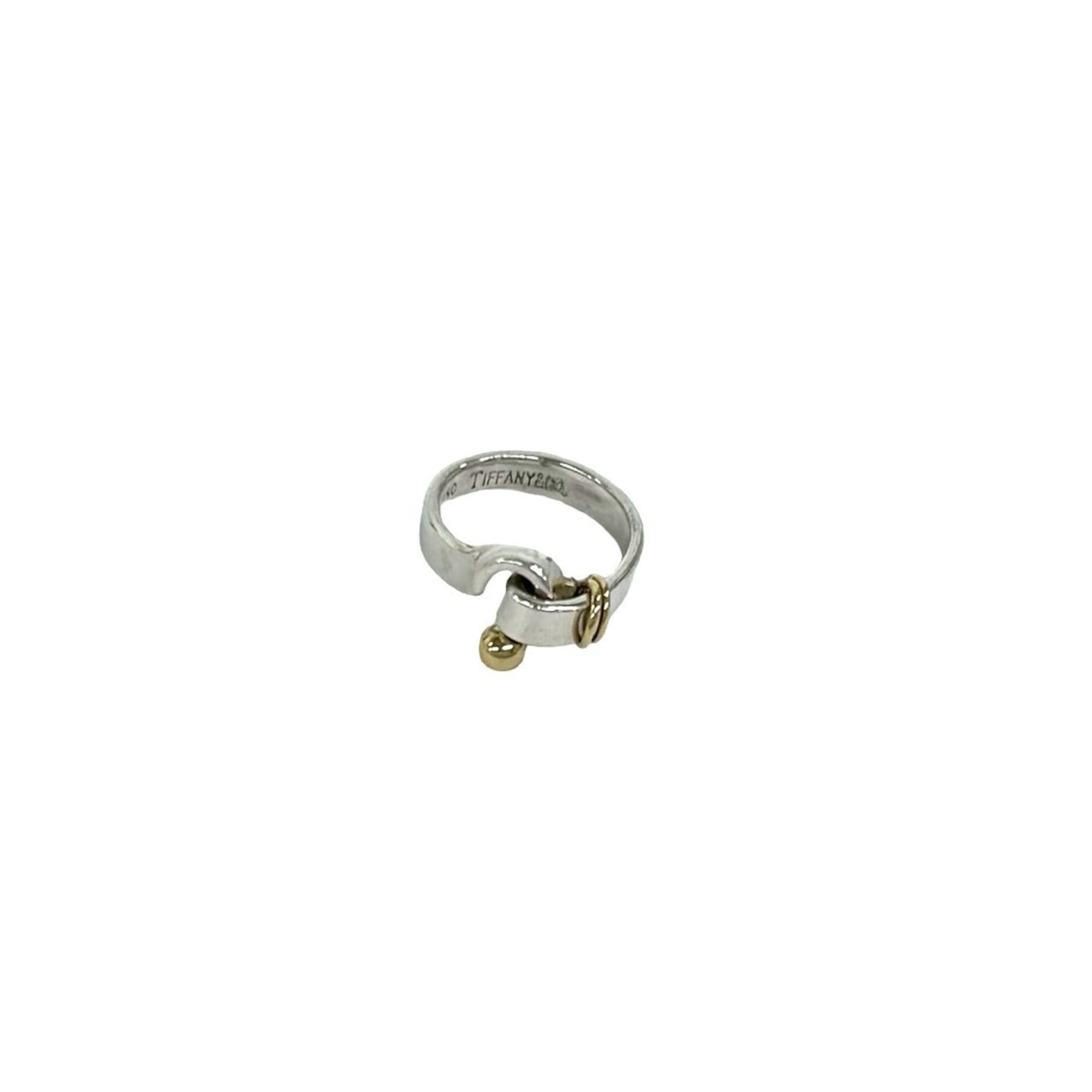 TIFFANY&Co. Tiffany Hook & Eye Ring, Sterling Silver 925, 18K Yellow Gold, Accessory, 60955