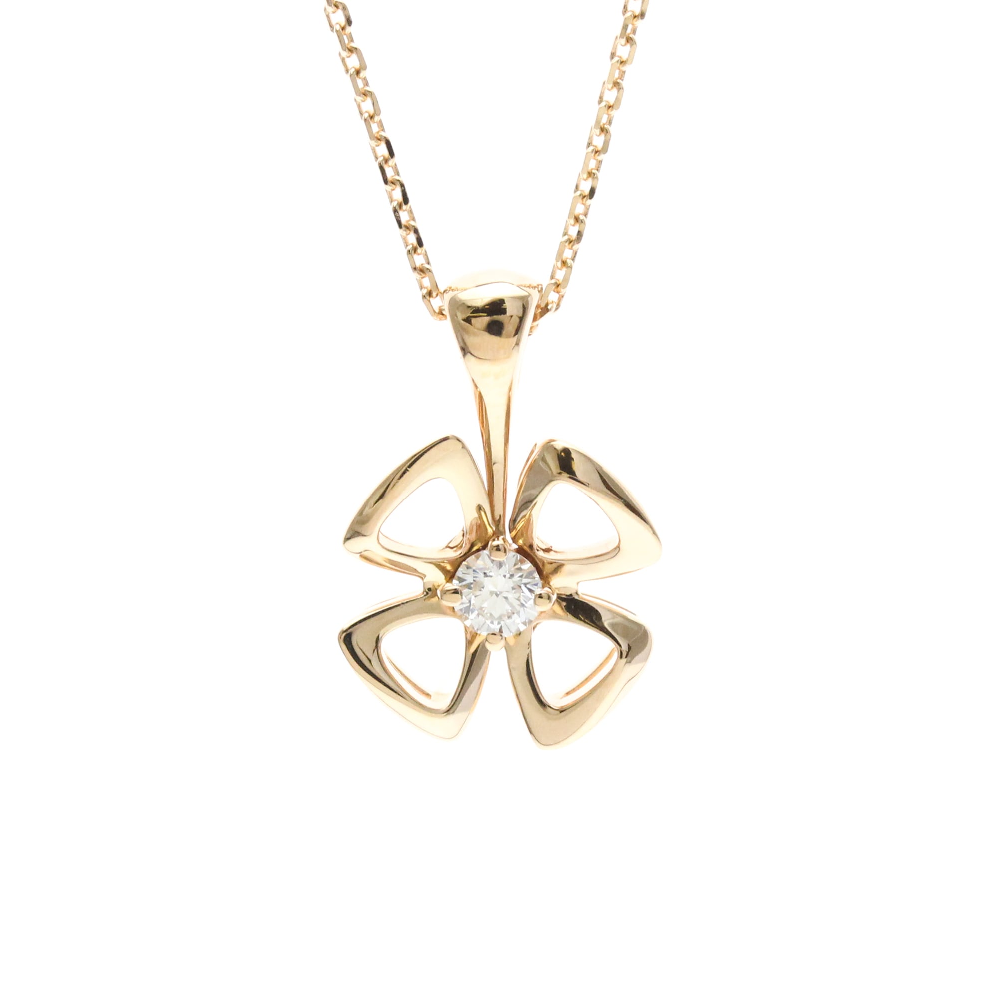 Bvlgari Fioreba Necklace 1P Diamond Necklace Pink Gold (18K) Diamond Men,Women Fashion Necklace (Pin