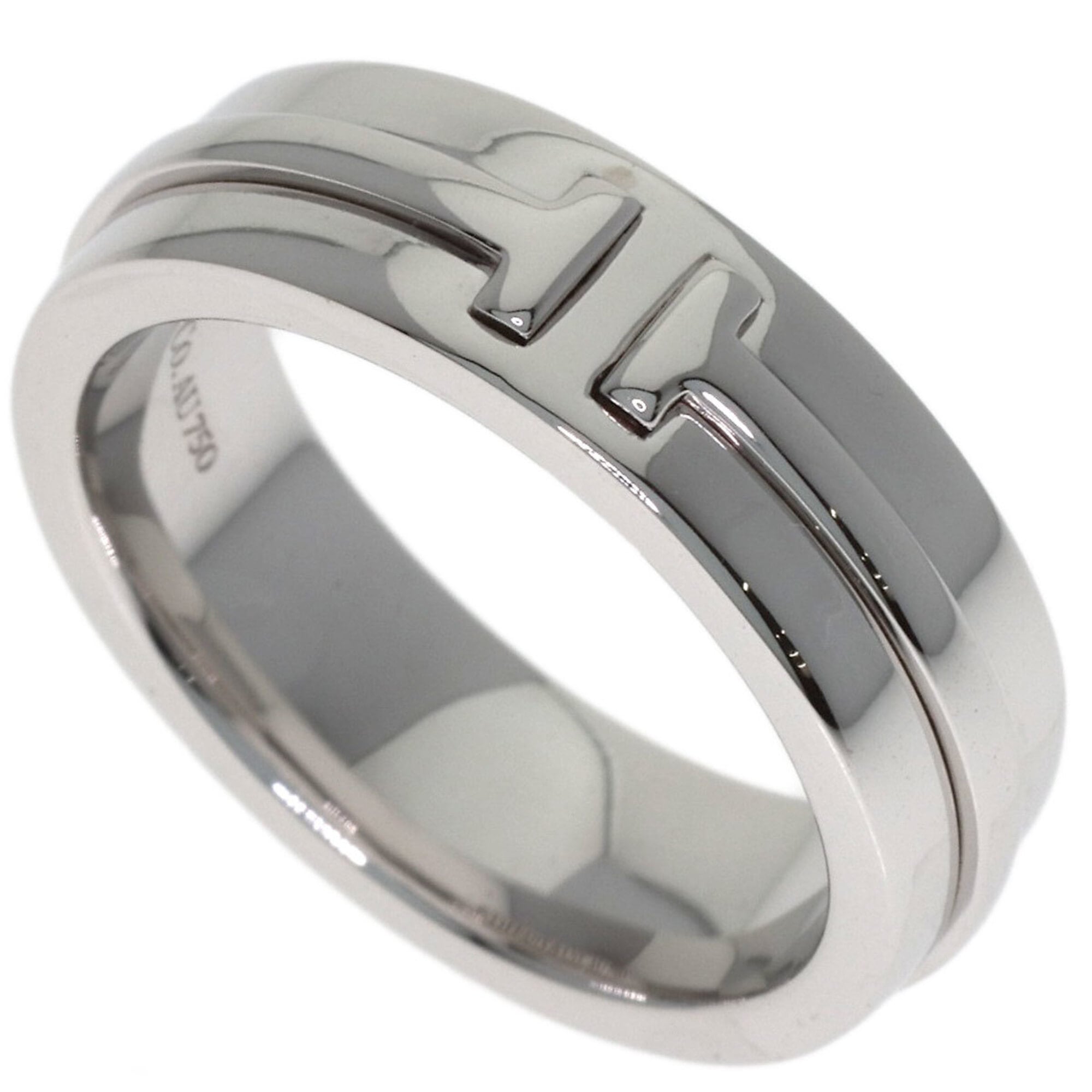Tiffany & Co. T Narrow Ring, 18K White Gold, Women\'s.