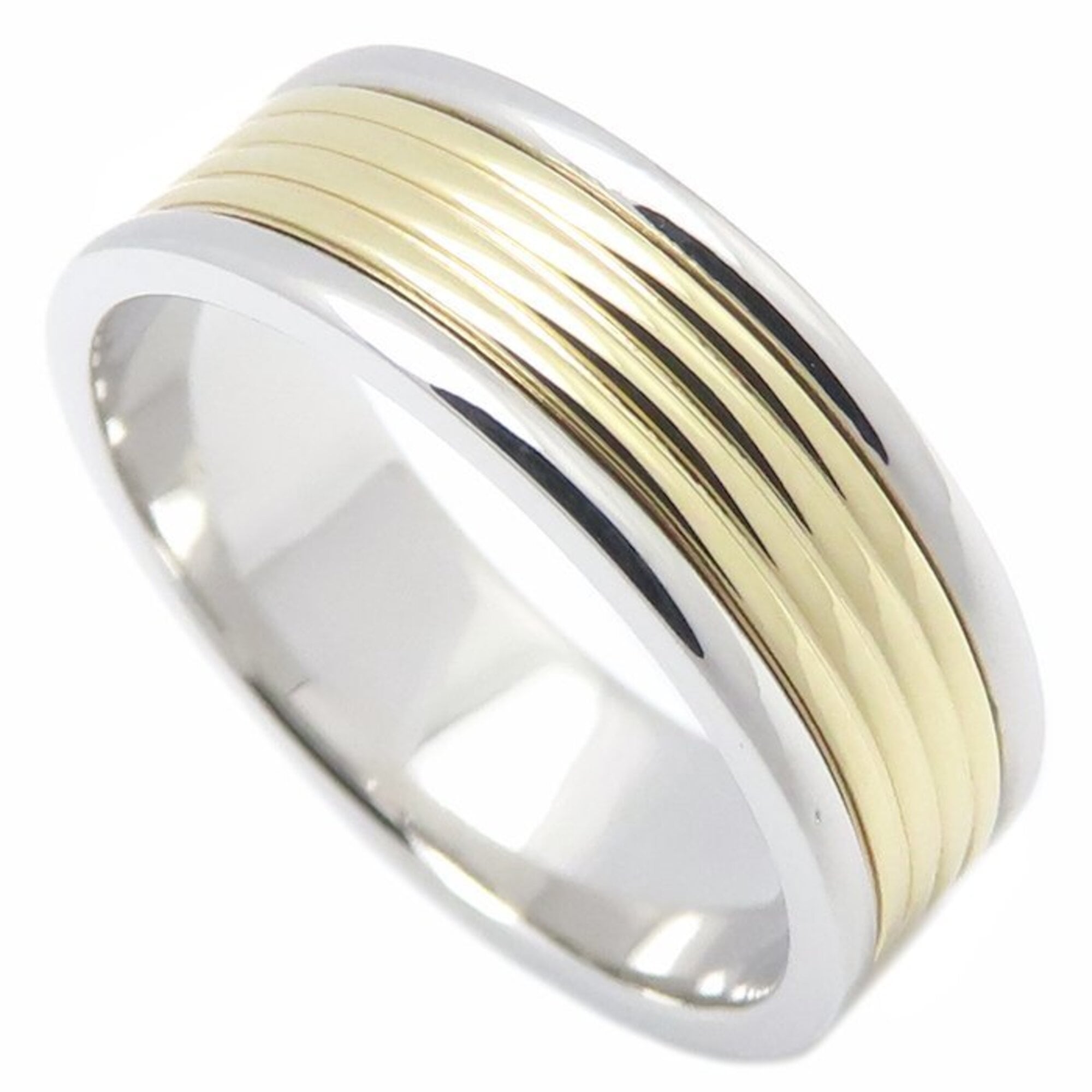 TIFFANY&Co. Tiffany Band Ring, 18K Yellow Gold x Platinum 950, Women\'s, Item Number 295459
