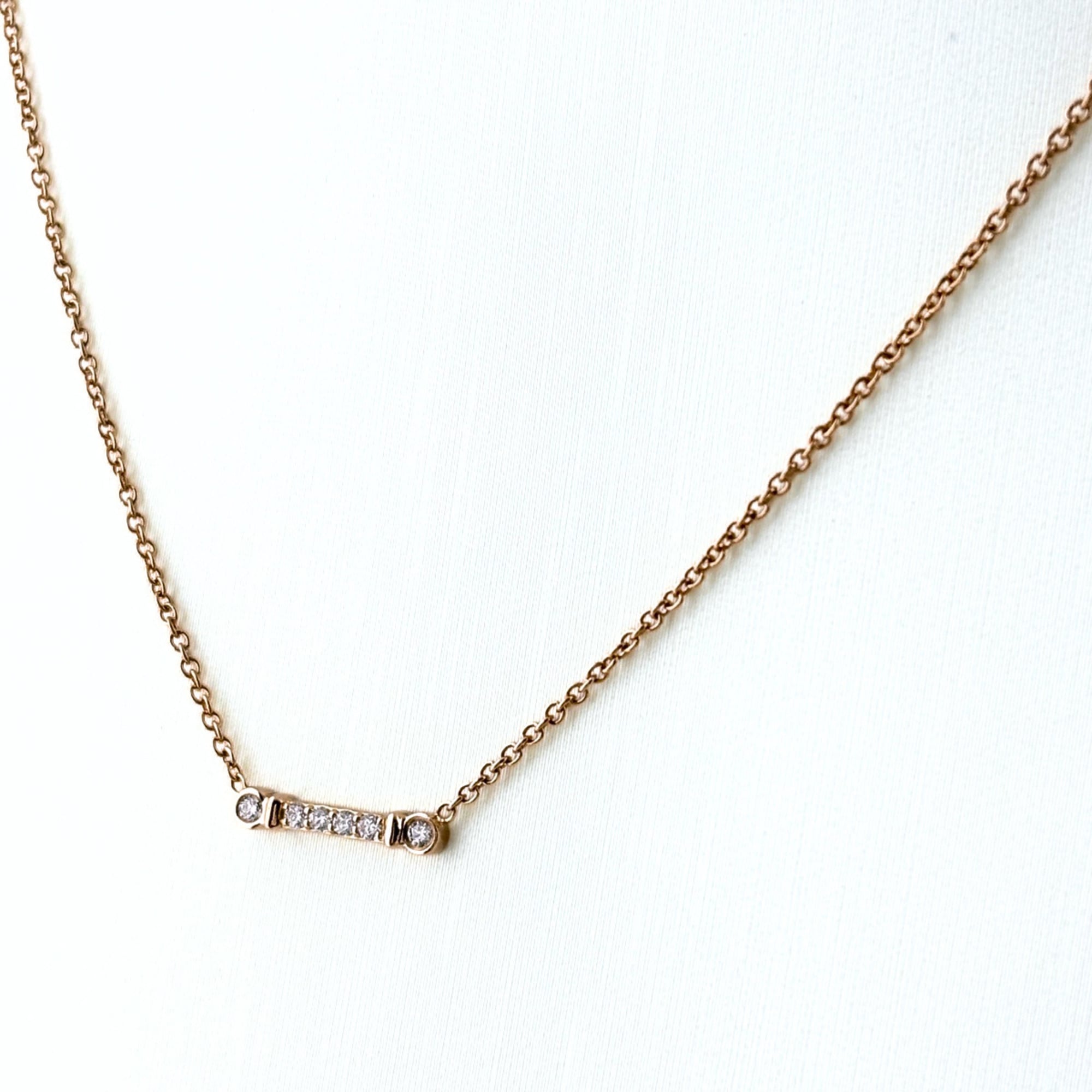 Tiffany & Co. Fleur-de-lis Stem Necklace, Pink Gold (PG), Pendant with Small Diamonds, 750 Diamond,