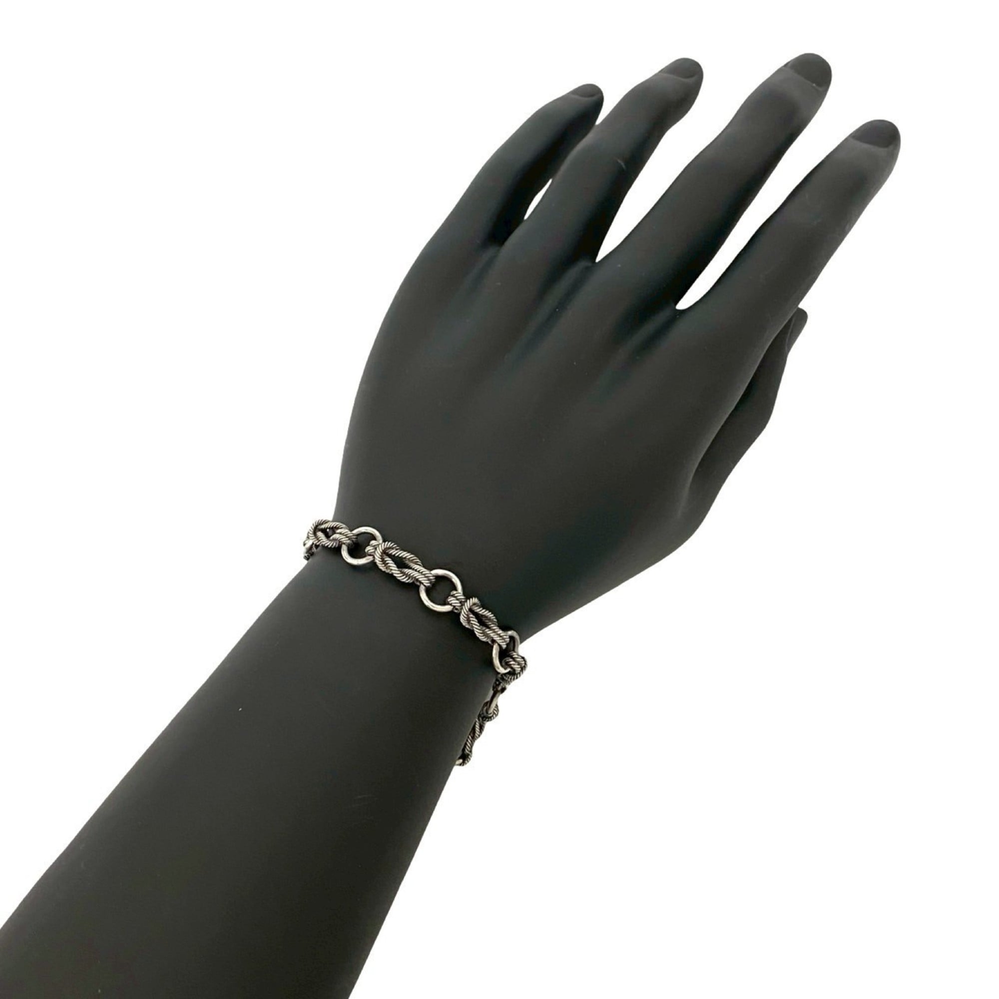 HERMES Audienne Silver 925 Chain Bracelet/Bangle for Men and Women, 482-2
