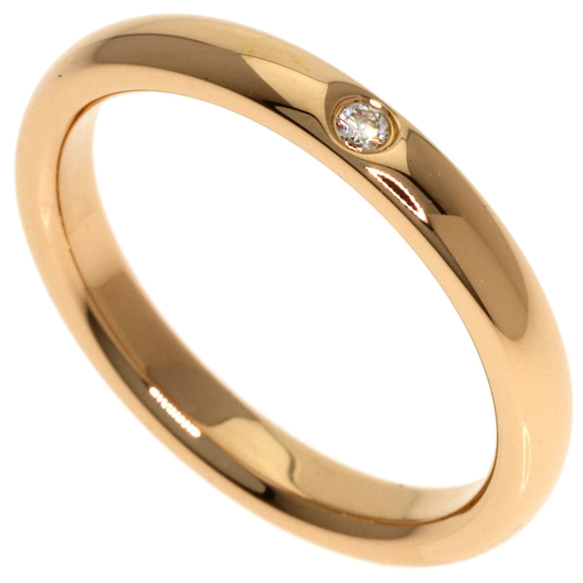 Tiffany & Co. Stacking Band 1P Diamond Ring, 18K Pink Gold, Women\'s.