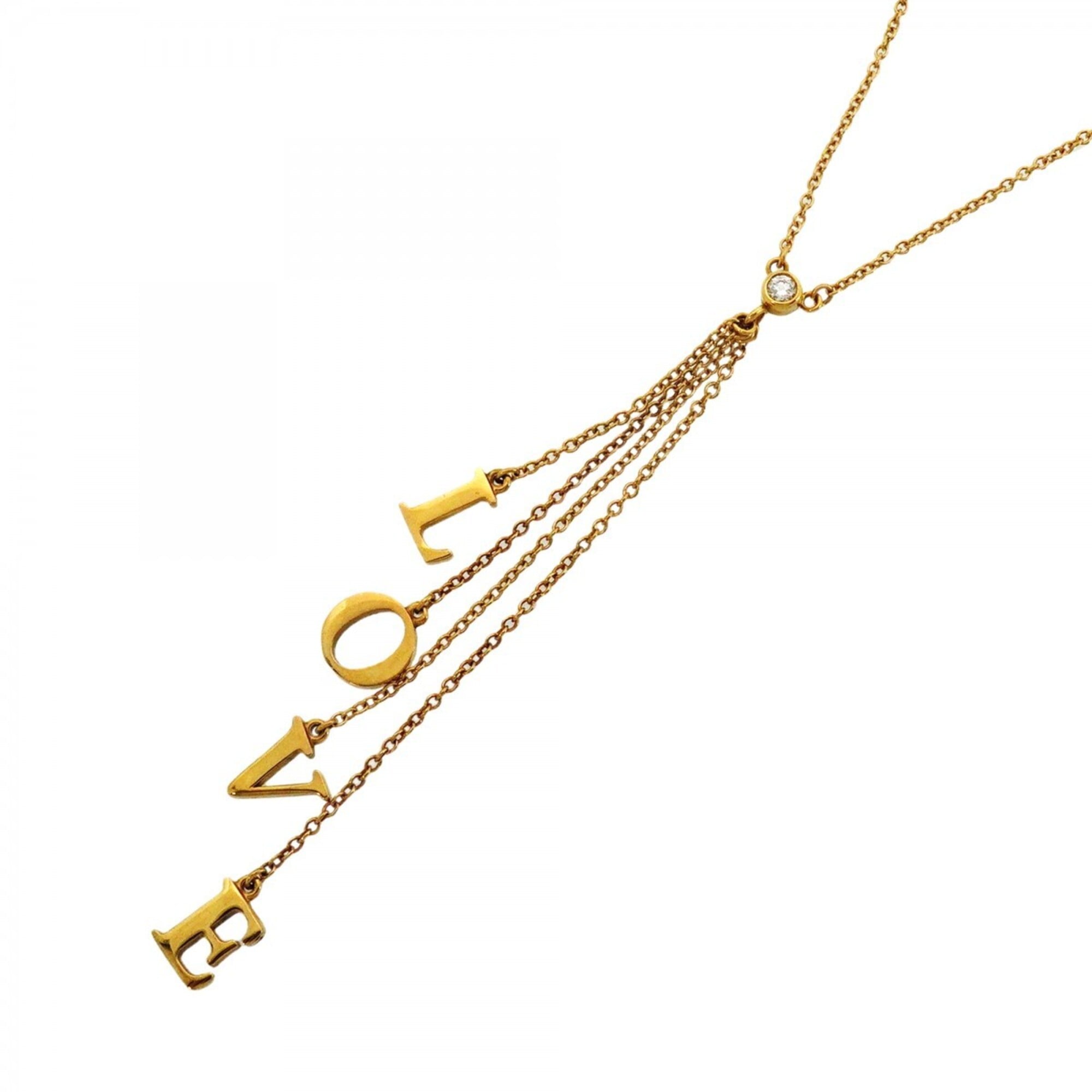Tiffany & Co. LOVE Necklace, 1PD (18K Yellow Gold), Diamond, Women\'s, OP002469
