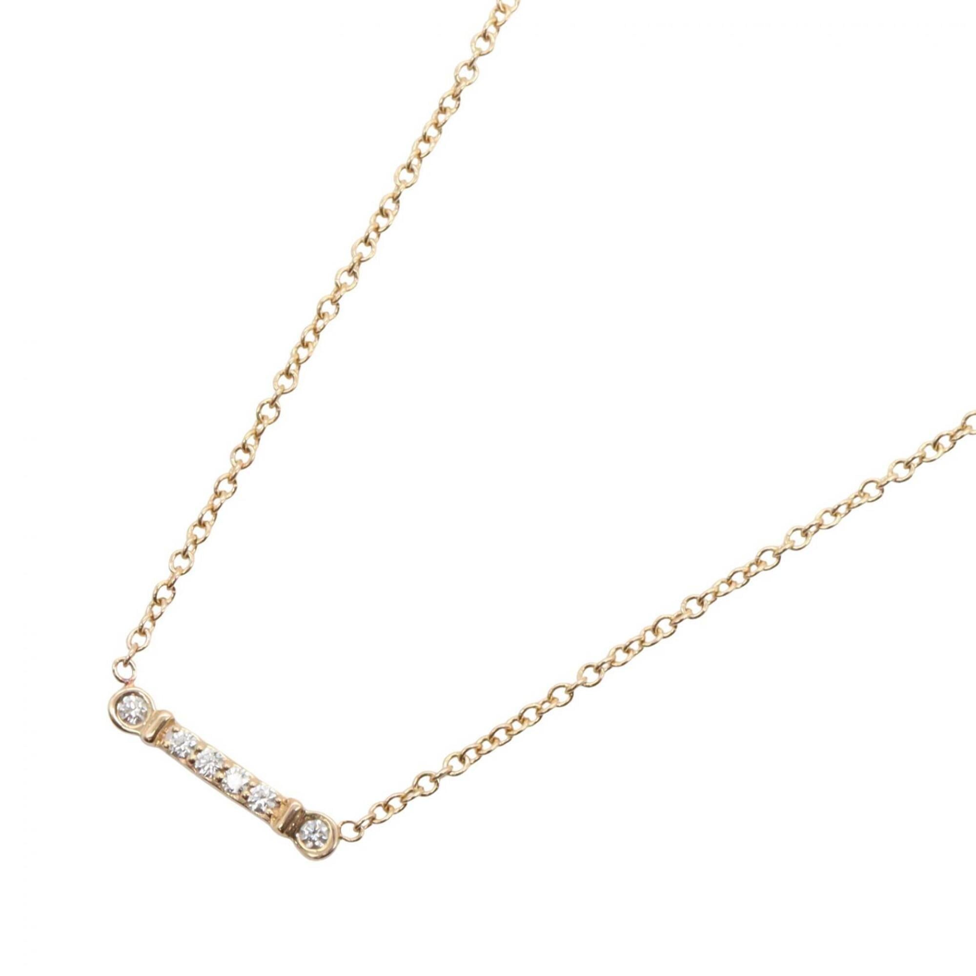 Tiffany & Co. Fleur de Lis Stedam Diamond Necklace, 18K Pink Gold (PG) Women\'s, Tone, Clear Tone