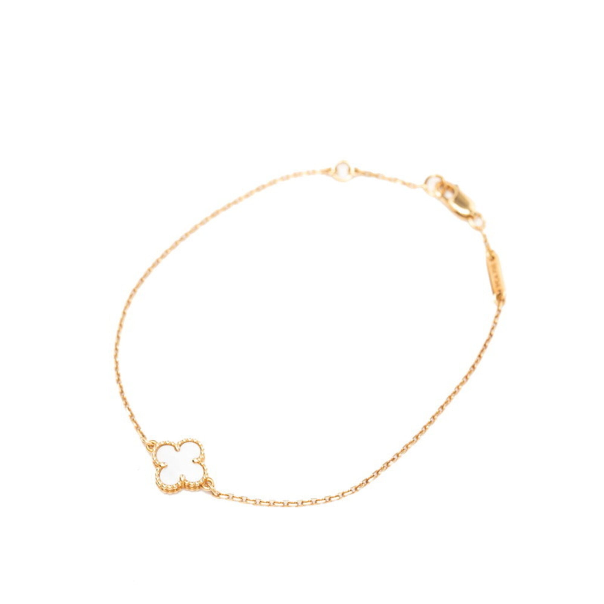 Van Cleef & Arpels Sweet Alhambra Bracelet 18KPG Pink Gold Mother-of-Pearl Women\'s