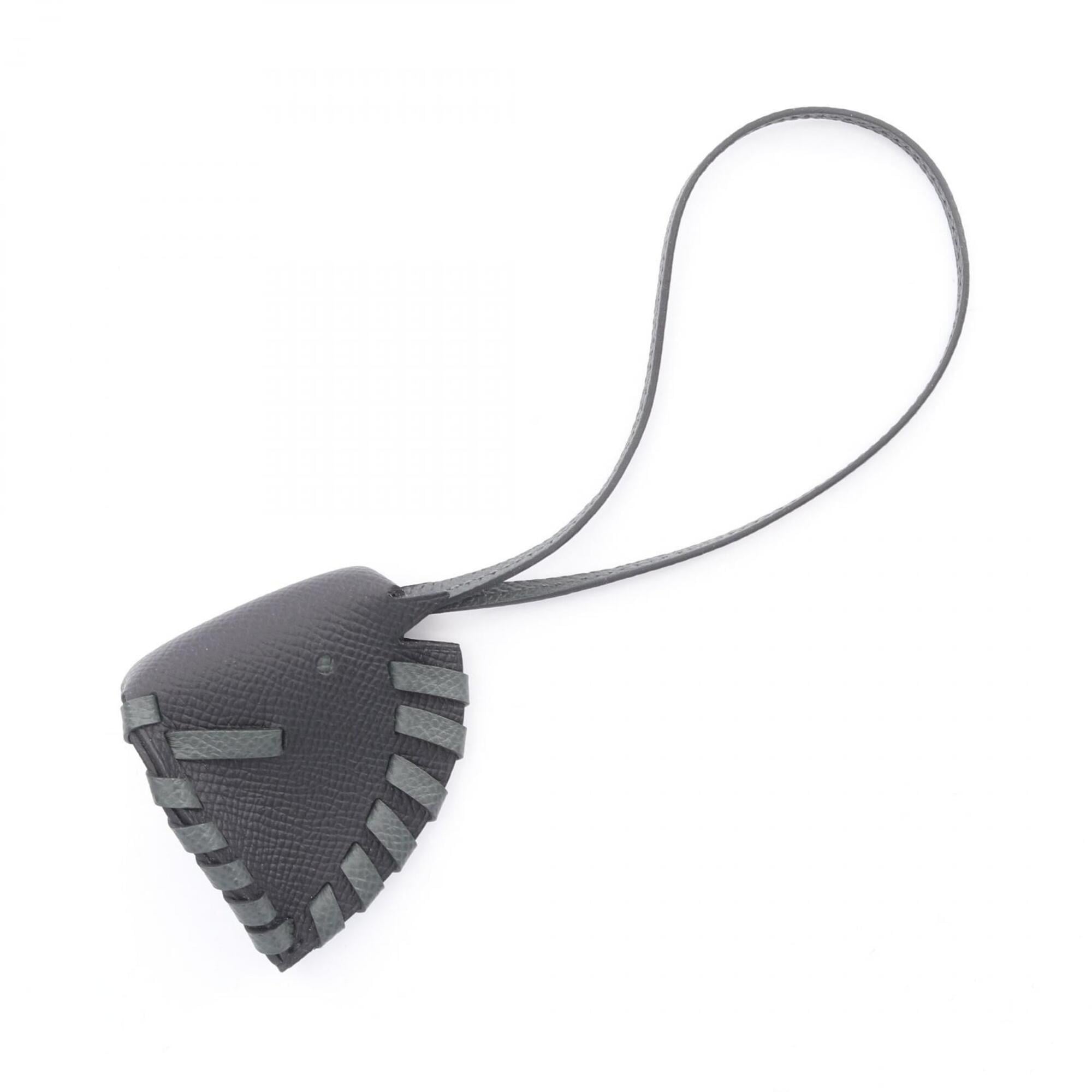 Hermes Cheval Tresse Vert Mangrove Charm Accessory, Veau Epsom Leather, Women\'s, Black/Green