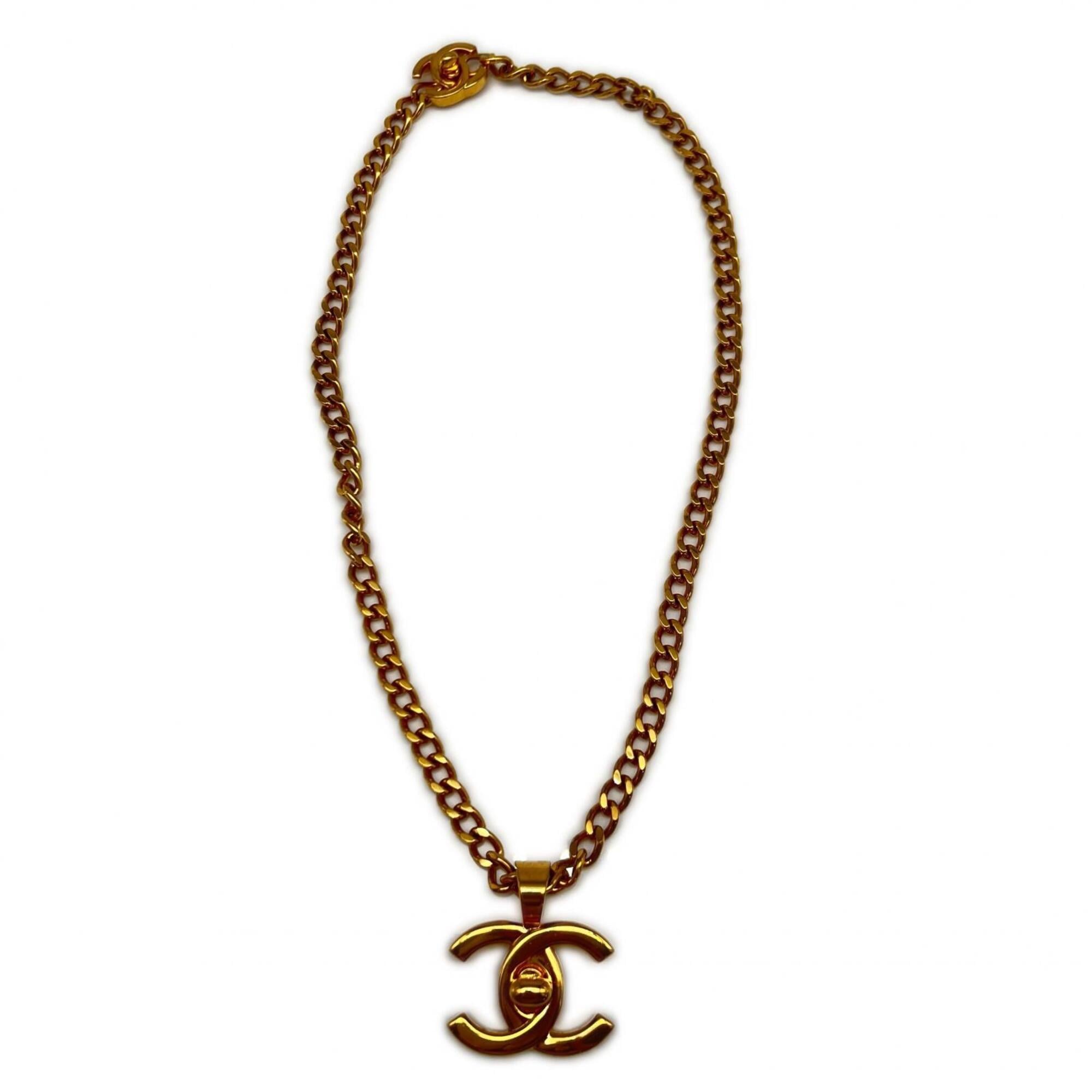 CHANEL Coco Mark Turnlock Necklace GP - Gold for Women