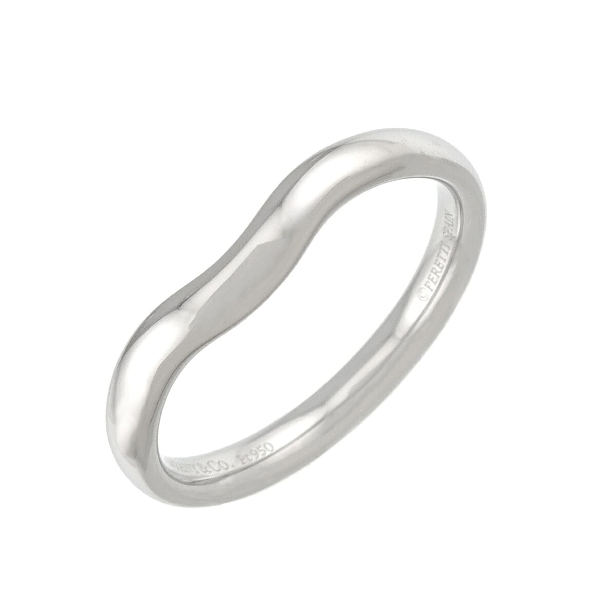 Tiffany & Co. Wide Curved Band Ring (Pt Platinum)