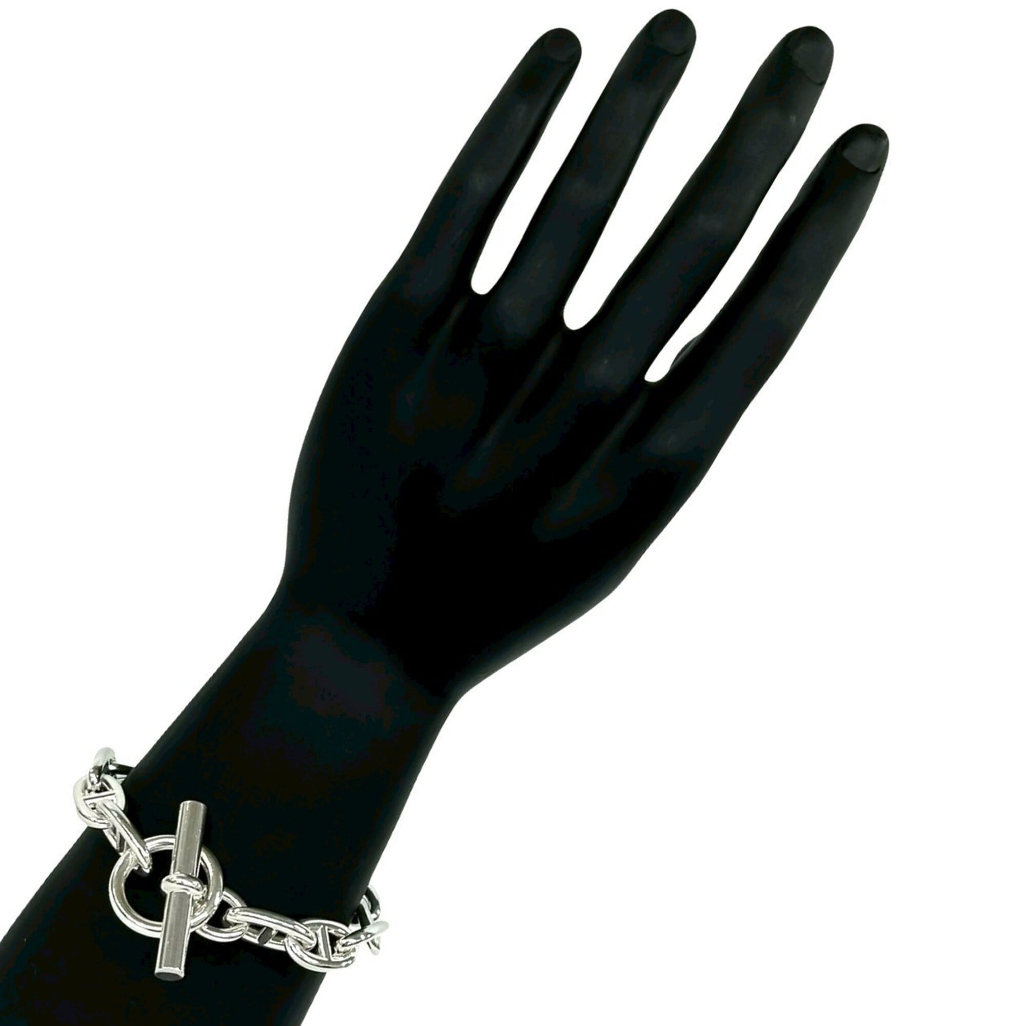 HERMES Chaine d\'Ancre GM Bracelet, 13 links, Sterling Silver 925, Chain Accessory, Silver, b0671