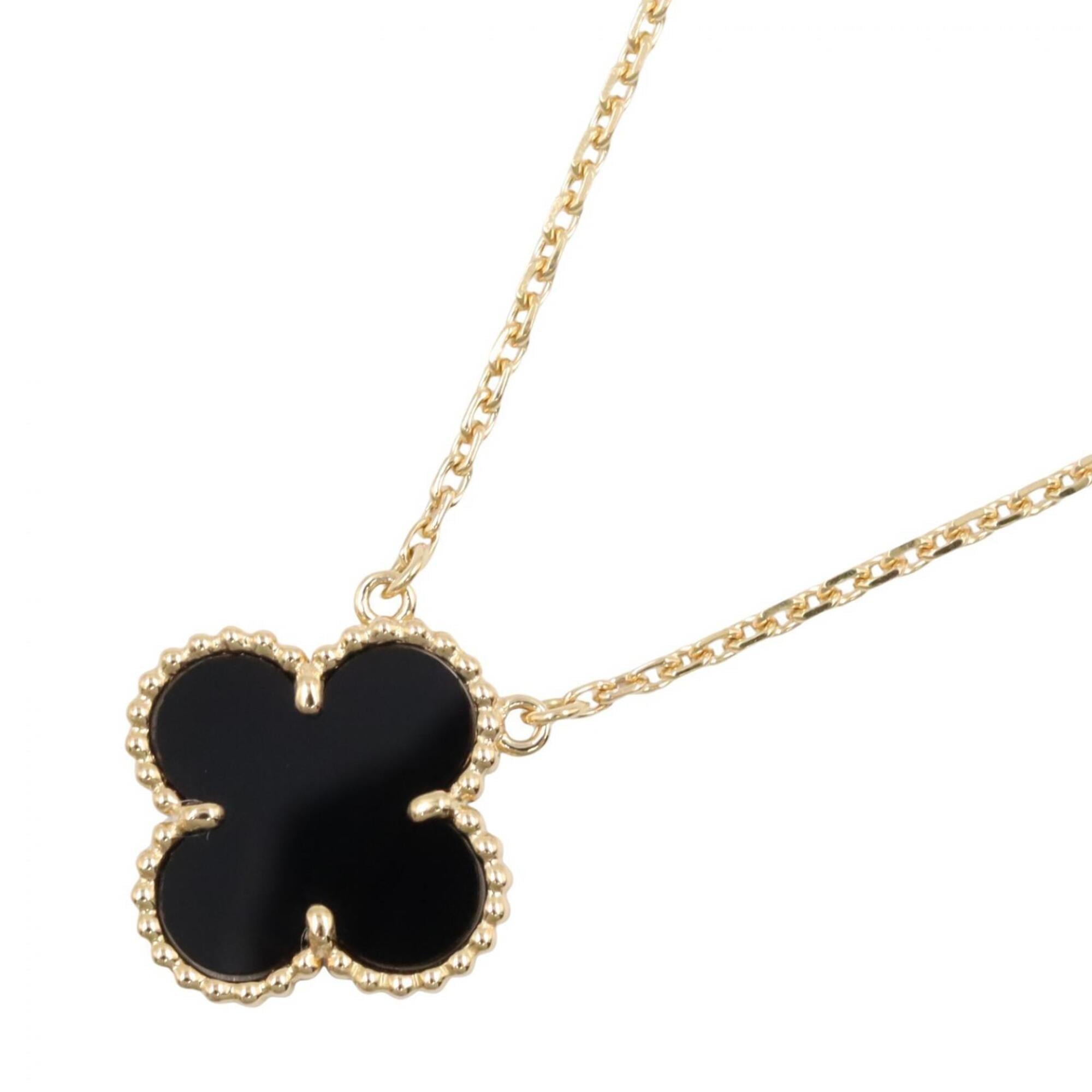 Van Cleef & Arpels Vintage Alhambra Onyx Necklace, 18K (Yellow Gold), Onyx, Women\'s, Gold/Black, VC