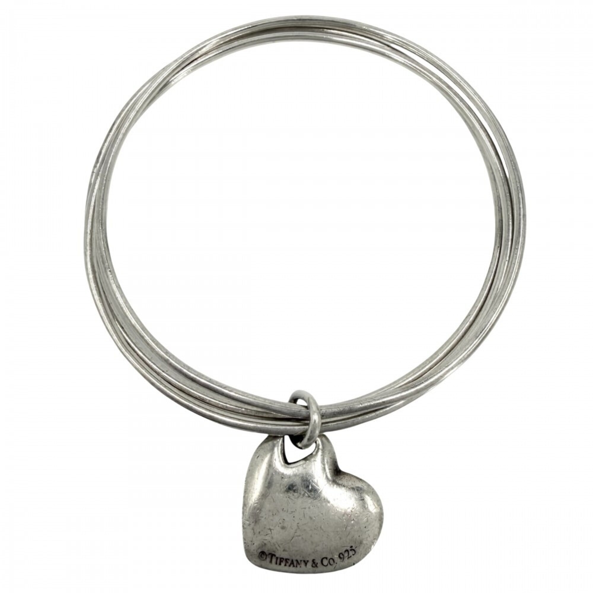 Tiffany & Co. Bangle Bracelet for Women, Heart Design, Triple Strand, Sterling Silver 925, Approx. 2